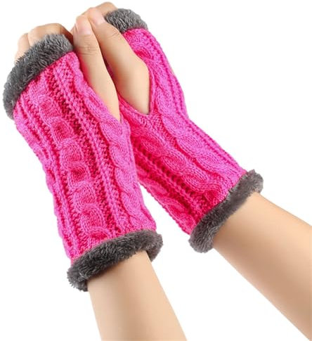 Fulidngzg Armstulpen Damen Winter Y2K Warm Fausthandschuhe Thermo Teenager Mädchen Fingerlose Handschuhe Handstulpen Schwarz Touchscreen Pulswärmer Winterhandschuhe