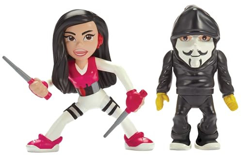 Spy Ninjas 3-INCH 2 FIGURE PACK. VY QWAINT AND PZ FUNF FIGURE SECRET NETWORK. SPY MISSION TOYS. HELP DEFEAT PROJECT ZORGO, Red, Blue