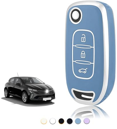 TOOMUME Schlüsselhülle TPU, Autoschlüssel Hülle Passt für Renault Kangoo 3 Twingo 3 Megane 4 Trafic 4 Clio 5 Captur Dacia Sandero Stepway Duster, Schlüsselcover Schutz Schlüsselgehäuse - Flip Key