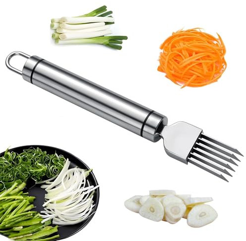 Krokodare i rostfritt stål; Scallion cutter; kammad kniv; Scallion hackare; Lökhackare; lökskärare; grönsakshackare; kryddhackare; mathackare; köksprylar (runt handtag)