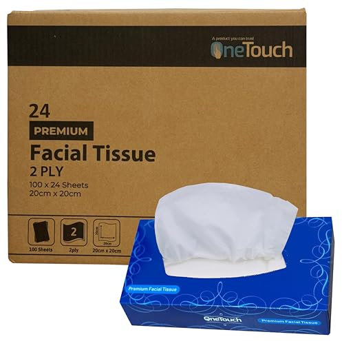 OneTouch Facial Tissue Boxes 2ply Soft Tissues for Everyday Use Gentle on Your Skin Sustainable Tissues Boxes Bulk, Absorbent, Soft and Hygienic Box of Tissues for Daily - Commercial Use (3)