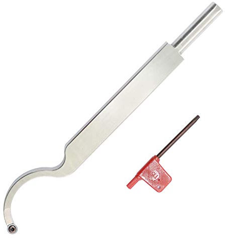 Outils de sculpture sur bois , Outil de tournage du bois à col de cygne creux de 8 pouces, barre d'outils de ciseau de tour à pointe de carbure avec coupe-insert rond en carbure Ci5 de 8,9 mm for amat