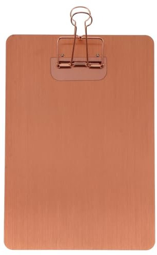 Planchettes à Pince Presse-papiers en acier inoxydable for dossiers A5, 4 pièces, porte-documents, tableau d'écriture, support de Menu, fournitures scolaires et de bureau(Brown)