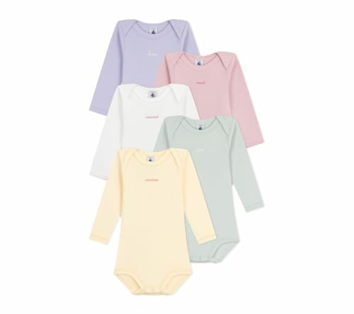 Petit Bateau Lot de bodies manches longues en coton jours de la semaine bébé