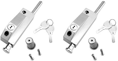 Remingtape 2X Sliding Door Lock for Window Glass Patio Doors Silver Auxiliary Security Lock Glass Door Lock Mortise Lock