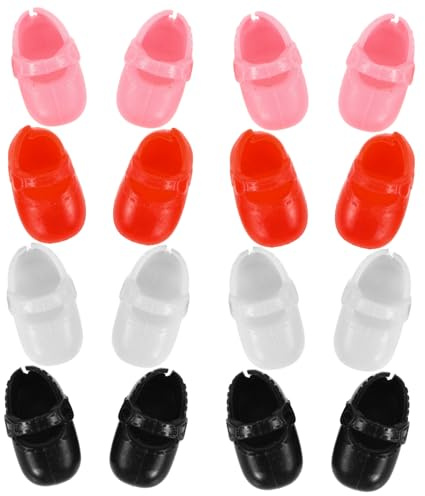 Generisch 8 Paare Mini Puppenschuhe für Puppen Süße Flache Schuhe und Dekoratives Zubehör für Puppen und Spielhäuser Kreative Spielideen