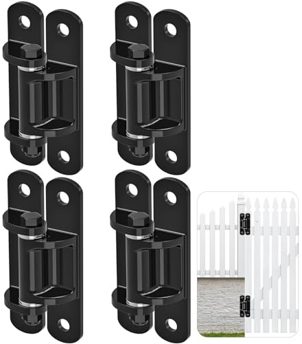 Insaga 6.7'' Heavy Duty Gate Hinges 1100LB Capacity 4PCS of 6mm Steel Hinges with Bearings & Rust-Proof E-Coating, Bolt On Low-Profile Hinges for Fences, Driveway Gates, Locking Screws Anti-Sag Design