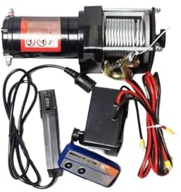 Cabrestante eléctrico de 3000LBS, 24V/12V, Control inalámbrico, Compatible con ATV, SUV, barco, camión, remolque, recuperación, cabrestante todoterreno(24V)