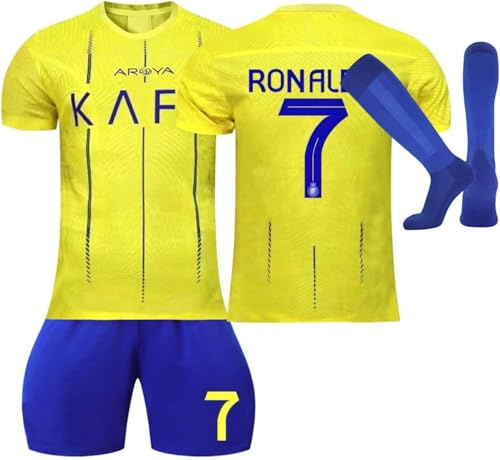 Maillot de Foot Enfant de L'équipe 2024/2025 Home Away Soccer Jeyser Ensemble Garçon Vêtements de Football Tee Shirt Short avec Chaussette Cadeau