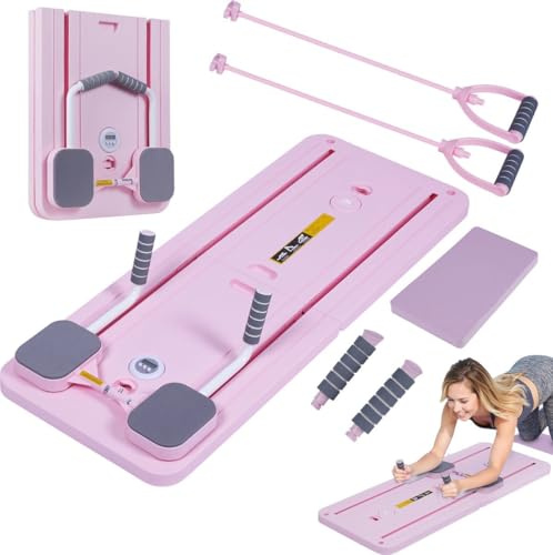 Taylor & Brown Pilates Board at Home – Mini Pilates Reformer Board & Reformer Pilates Machine – Compact Reformly Pilates Board for Effective Workouts (Pink)