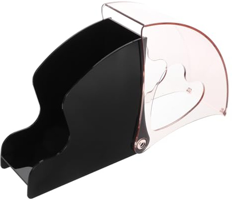 BAZEITFLOW Coffee Filter Holder and Storage Box with Lid Black Plastic Coffee Filter Container Dustproof Heart-Shaped Design for Home and Shop Tabletop Use