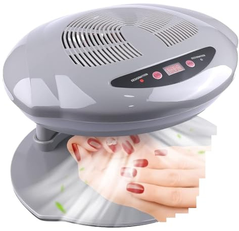 Lampara uñas, Secador de uñas con ventilador, 400 W, sensor automático inteligente, for esmalte de uñas, for esmalte normal.(Grey)