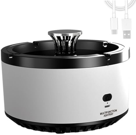 Cendrier intelligent, cendrier sans fumée d'intérieur, purificateur d'air 2 en 1 avec filtre, rechargeable par USB, air propre portable 5, 5 x 3, 9 pour maison, voiture, bureau