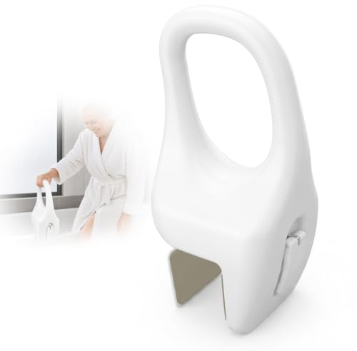 Bañera para personas mayores, material moldeado por soplado con fijación sin taladrar, ayuda para entrar en la bañera de polietileno, barra de agarre para bañeras, borde con almohadilla de goma para