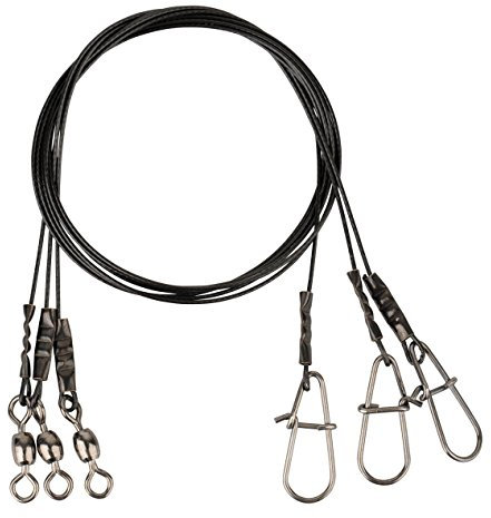 Savage Gear Black7 Trace 50cm 0,60mm 25kg 2 Stahlvorfächer, Hechtvorfach, Stahlvorfach, Vorfach zum Spinnfischen, Raubfischvorfach