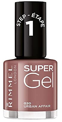 Rimmel Super Gel, 20 Urban Affair, Long-Lasting Nail Polish, Glazed Finish, Easy Application, Gel-like Manicure, Chip Resistant, Clean Formula, 12ml
