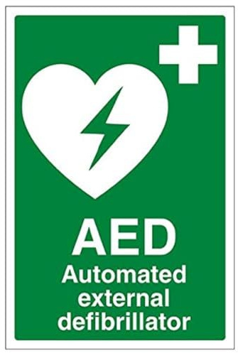 vsafety 31033 au-s AED Automatiesierter Externer Defibrillator Sign, 200 mm x 300 mm (3 Stück)