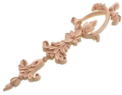 Luleke 2 Stück Holz Ornament Schrank, Geschnitzte Möbel Appliques Ecke Onlay Applique Verziehrung, Ornamente Bastelholz für Schrank Wand Ecke Dekoration 30 * 10cm