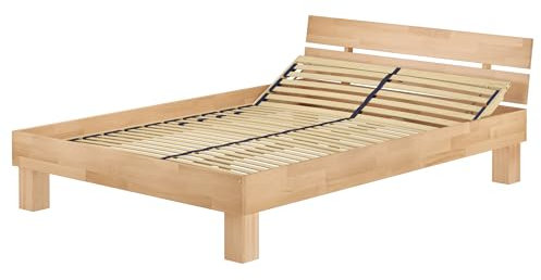 Erst-Holz®Französisches Bett Futonbett Doppelbett 160x200 Massivholzbett Buche Zubehör wählbar V-60.86-16Federholzrahmen inkl.