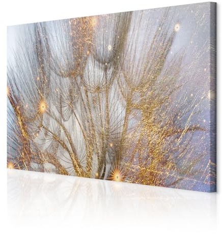 decomonkey Bilder Abstrakt 120x80 cm 1 Teilig Leinwandbilder Bild auf Leinwand Vlies Wandbild Kunstdruck Wanddeko Wand Wohnzimmer Wanddekoration Deko Pusteblume Pflanzen