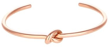 MAISON GIOIELLI FIRENZE - OHANA Bracciale Bangle con Nodo in Acciaio Placcato Oro, Bracciale Senza Chiusura Ipoallergenico Antigraffio e Waterproof