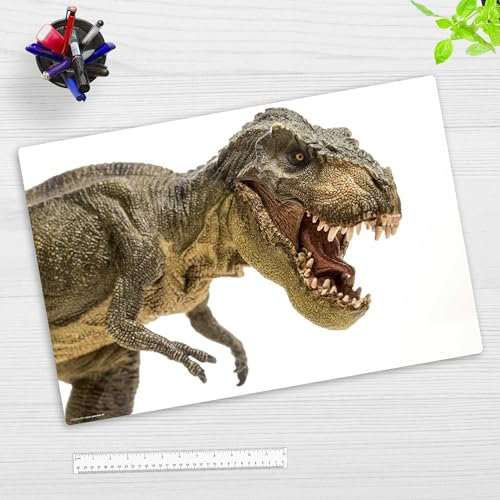 Schreibtischunterlage für Kinder und Erwachsene – “Dinosaurier Tyrannosaurus Dino“ – aus erstklassigem, strapazierfähigem Vinyl (Kunststoff -BPA frei) – 60 x 40 cm – Made in Germany
