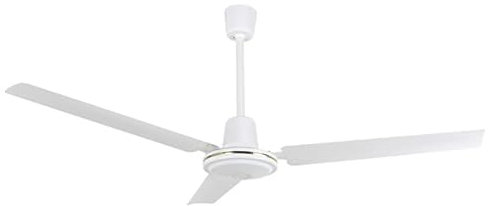 Suinga Deckenventilator mit 5 Geschwindigkeitsstufen, Wandschalter, 3 Flügel, 120 cm Durchmesser, 70 W, weiß