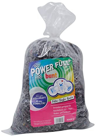 POWER FÜLL | 3 kg Graue Füllwatte | Stabile Füllwatte für Kissen, Sitz- u. Yogamatten | Stopfmaterial mit Füllkraft | Bastelwatte (3)