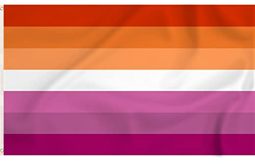 Storm&Lighthouse Sunset Lesbian Pride Flag LGBTQ Accessories LGBTQ+ Flags 5ft x 3ft with Eyelets