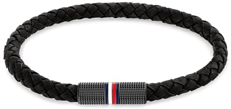 Tommy Hilfiger Jewelry Geflochtenes Lederarmband für Herren Schwarze Farbe - 2790459