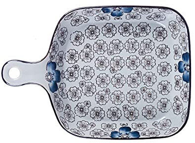 LUCBEI Lasagnera Piatto di Cottura in Porcellana, Pan di Lasagna Singola Quadrata Unica, Piastra Piccola Cena con Manico Singolo, Set di 3 Teglie da Forno (Color : C)