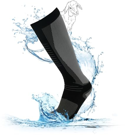 RANDY SUN Wasserdichte Socken Herren Damen, Wasserfeste socken Atmungsaktiv Kältebeständig, Outdoor Wassersport Fahrrad Wandern Trail Rudern Skifahren Radfahren Wandern Golf, 1 Paar