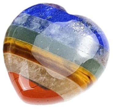 FAINCA 7 Chakra Pietra Cristalloterapia, Cristallo Forma Cuore Pollice Pietre, Portafortuna Pietre Chakra, Pietre di Cristalli Curativi, per Meditazione, Sollievo Dallo Stress