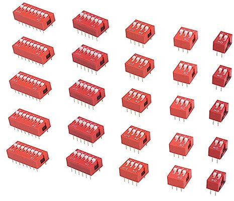 Angoily 35pcs Slide Dip Switches 2.54mm Plastic Electronic Coding Control Current Practical for Circuit Applications