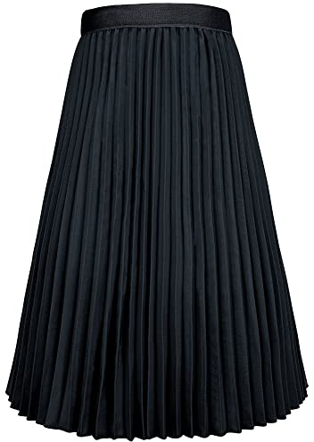 Happy Cherry - Falten Rock Mädchen für Karneval Hochzeits Zeremonie Langer Plissee Röcke Kinder Kurzes Partykleid Elegante Prinzessinnen für Sommer Frühling Herbst Winter - 4-12 Jahre