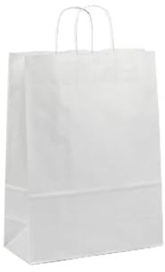 Saphir-Tec Papier-Tragetaschen TOPTWIST 19x8x21cm weiß - 50 Stück
