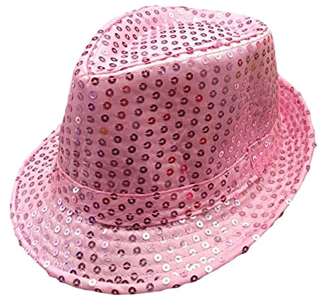 Geagodelia Damen Glitzer Hut Pailletten Mütze Kopfbedeckung für Party Disco Halloween Karneval Kostüm Fasching Accessoires Faschingshut Kostümzubehör Einheitsgröße