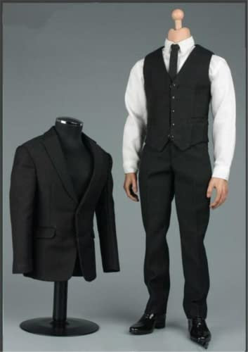 1/6 Maßstab Männlich Kleidung, Männlicher Agent Anzug Mantel Hose Kostüm Outfit Kleidung für 12inches Soldat Action Figur Körper (I)