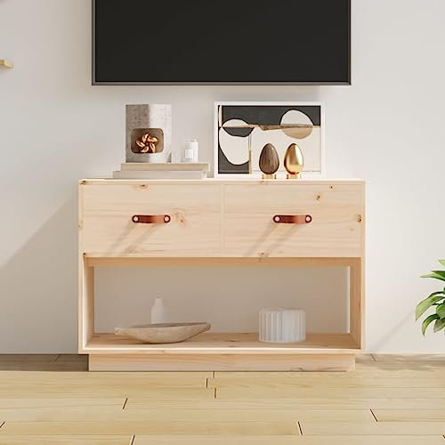 THOYTOUI TV-Schrank, Schränke TV Bänke TV Table TV Aufsatz Mit Stauraum Geeignet für Wohnstube Schlafzimmer Wohnung 90 x 40 x 60 cm Massivholz Kiefer