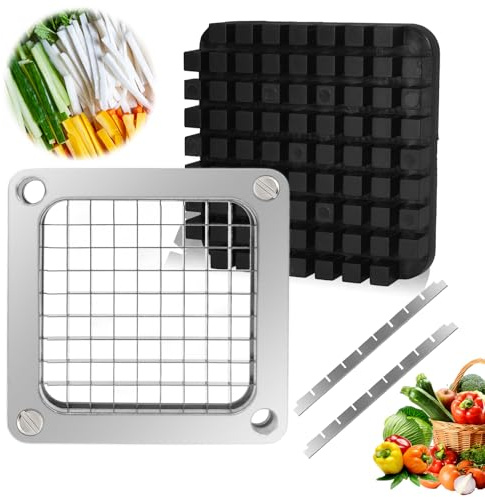 Replacement Chopper 3/8 Blade, Commercial Vegetable Chopper Dicer, French Fry Cutter Stainless Steel Blade for Fruit Cutting Machine Tomato Onion Pusher Block