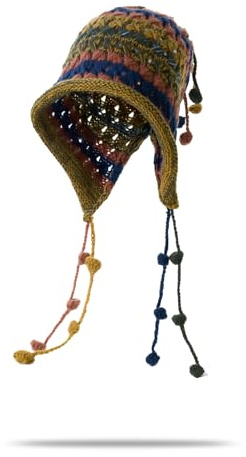 YAMEE Strickmütze für Damen mit Ohrenklappe Warme,Wintermütze Damen Gestrickte mit Quaste Modisch Niedlich,Damen Winter Warm Retro Beanie Winddicht,Freien Sport Kappe Ski Mütze