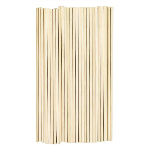 50 Pack Unfinished Natural Wood Dowel Rods Hardwood Sticks,Wooden dowels,Wooden Sticks, for Crafts and DIY (250mm x 5mm)