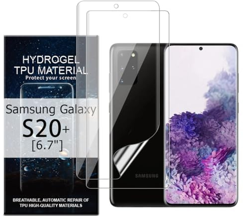 Glcrrpu 2 Stück Hydrogel Displayschutzfolie Film für Samsung Galaxy S20 Plus/+[6.7inch],Schutzfolie Flexible Hydrogel Folie Weich Transparente TPU,HD