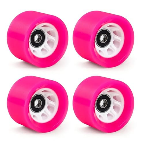 LPHFDCS Skater Roller Rollschuh-Räder, 95A, Quad-Skate-Räder, 4 Stück, 58 mm x 39 mm, mit Lagern for zweireihiges Skaten oder Skateboard-Zubehör Inline Skates RäDer(Pink)