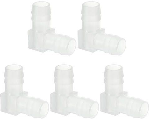 PATIKIL Coude à 90 degrés en Plastique de 0,55 Pouce, 5 Paquets de Raccords en L à Barbe, connecteur de jonction égal à Deux Voies pour Tuyau, Carburant, gaz, Liquide, air