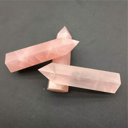 60-70mm Natürlicher Rosa Rosenquarz Obelisk Kristall Punkt Zauberstab Stein