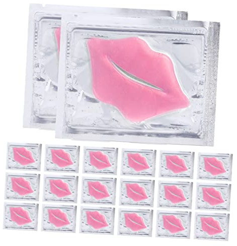 Mikikit 20piezas Mascarillas Labiales De Colágeno Para Labios Secos Exfoliantes y Nutritivas Para Mujeres Antiarrugas y Reafirmantes Adecuadas Para Cuidado Nocturno y Viajes