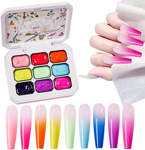 Palette Di Gel Per Unghie | Gel Di Disegno A Gradiente | Palette Di Colori Mista Per Chiodi | Per Manicure Da Palette Da 9 Colori Per La Pittura Artistica Di Unghie Creativa Femminile