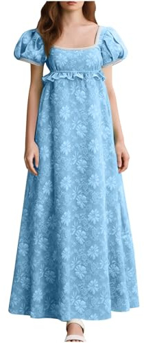 RLEHJN Robe De Bal Regency Pour Femmes Taille Empire Robe Bridgerton Femme Robes De Bal Victorienne Costume Renaissance Cottagecore Robes Femme Chic Et Elegant Soiree Costume Cour Victorienne