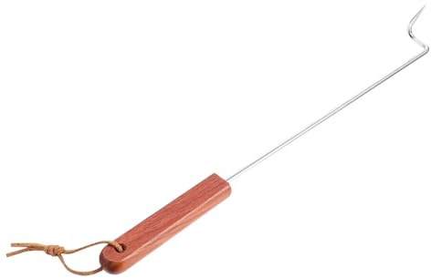 HIAKDOFT Fleischwender Fleischgabel Aus Edelstahl Mit Holzgriff Bbq Grillzubehör Für Präzises Wenden Und Greifen Am Grill
